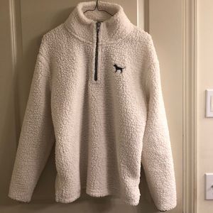 PINK boyfriend Sherpa pullover